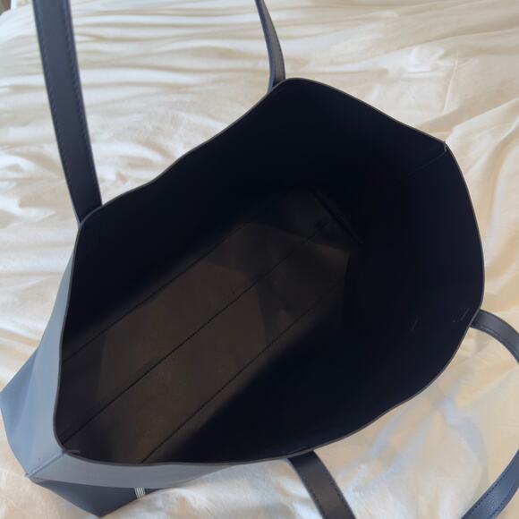 MAXMARA Flamingo Leather Tote Navy Blue - Picture 7 of 9